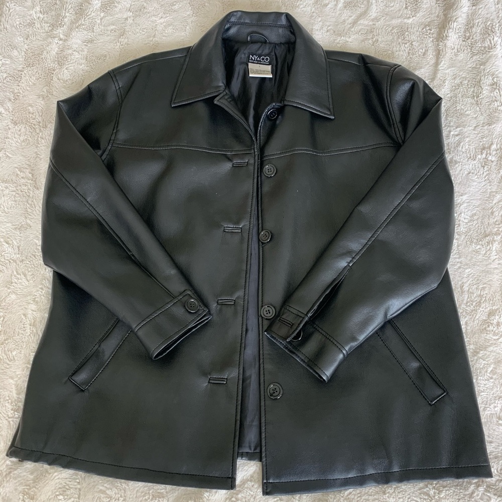 New York & Company Vintage 90s Faux Leather Jacket